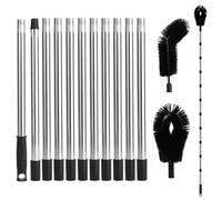 431cm Outil de Nettoyage de Gouttière avec 2 Têtes Brosse, Longueur Réglable Sans Échelle Brosse pour Gouttière for Feuilles Branches et Débris Enlèvement