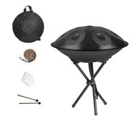 432 Hz/440 Hz Harmonic Tambour À Main Pour Adultes, Instrument À Percussion En Acier De Tambour À Main, 9/10/12 Notes, 22 Pouces Handpan Drum, Pour Le Yoga, Les Spectacles(Black,432HZ/9Note)