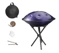 432 Hz/440 Hz Harmonic Tambour À Main Pour Adultes, Instrument À Percussion En Acier De Tambour À Main, 9/10/12 Notes, 22 Pouces Handpan Drum, Pour Le Yoga, Les Spectacles(Deep purple,440HZ/12Note)