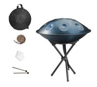 432 Hz/440 Hz Harmonic Tambour À Main Pour Adultes, Instrument À Percussion En Acier De Tambour À Main, 9/10/12 Notes, 22 Pouces Handpan Drum, Pour Le Yoga, Les Spectacles(Blue,440HZ/10Note)