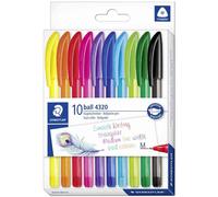 [4320 MC10] STAEDTLER Stylo à bille rétractable ball 4230 M, étui de 10