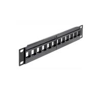 [43259] Delock Panneau de brassage Keystone Patchpanel 12 Port, Noir