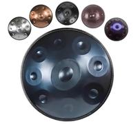 432Hz/440Hz Handpan, 9/10/12 Notes Steel Hand Drum D mineur Hand Pan, 22 Pouces Handpan Adulte Débutants, Instrument de Méditation pour Thérapie Sonore(Blue,440HZ/9Note)