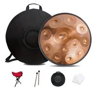 432Hz/440Hz Handpan Drum, 9/10/12 Notes Handpan Drum Sets, 22 Inches Steel Hand Pan Percussion Instruments, With Drums Tripod, For Meditation Yoga Sound Healing(C,10 notes(432Hz))