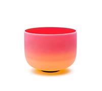 432HZ Rainbow Red-Yellow Color Quartz Frosted Crystal Singing Bowl 10 inch for Sound Healing (Size : E) (B)