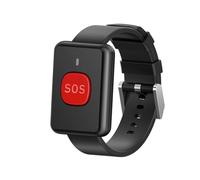 433.92M Montre-Bracelet Appel Transmetteur RC Montre Bouton d'appel d'urgence SOS sans Fil for Personnes âgées(Black)