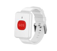433.92M Montre-Bracelet Appel Transmetteur RC Montre Bouton d'appel d'urgence SOS sans Fil for Personnes âgées(White)