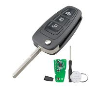 433 MHz FSK 4D63 Puce pour Ford Focus Fiesta C-Max S-Max Mondeo Galaxy S-Max Transit 3 boutons FCCID : 5WK49986 avec tournevis lame HU101 porte-clés