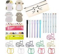 433 Pièces Chat Ensemble De Papeterie 360 Feuilles Notes Autocollantes De Chat Mignon 60 Pièces Chat Trombones 12 Pièces Stylos À Encre Gel Pour Le Bureau Cadeaux D'amant De Chat D'école