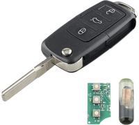 433mhz 3 Boutons Coque De Clé De Voiture Télécommande Pliante De Remplacement Pour V W Mk5 Golf Seat Leon Sko Da Octavia Tou-Ran Clé De Voiture Coque Avec Id48 Chip (Oem:1k0959753g)