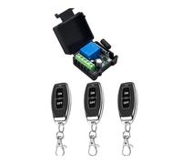 433MHz Wireless Remote Control Switch RF Relay DC 12V 24V 48V 60V Transmitter 433Mhz Remote Control Gate Door light Controls NWPNLXEA(3 RC and 1 Receiver)