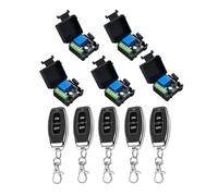 433MHz Wireless Remote Control Switch RF Relay DC 12V 24V 48V 60V Transmitter 433Mhz Remote Control Gate Door light Controls NWPNLXEA(5 RC and 5 Receiver)