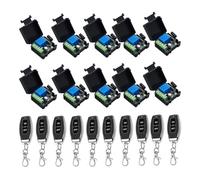 433MHz Wireless Remote Control Switch RF Relay DC 12V 24V 48V 60V Transmitter 433Mhz Remote Control Gate Door light Controls NWPNLXEA(10RC and 10Receiver)