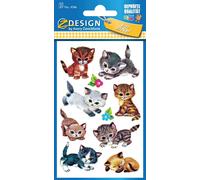 [4346-3] AVERY ZWECKFORM Lot de 3 autocollants Z-Design "Chats" Feuilles de 8