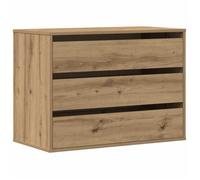 436589& Commode - Armoire d'appoint d'angle chêne artisanal 80x41x58 cm - Bois - Panneaux de particules