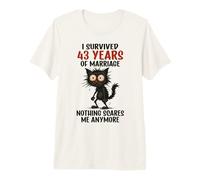 43e Anniversaire de Mariage, I Survived 43 Years of Marriage T-Shirt Haut de Gamme