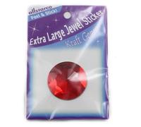 43mm Red Ruby H103 Large Self Adhesive Round Jewels Acrylic Rhinestones Stick On Plastic Gems For Cosplay - 2 Pieces
