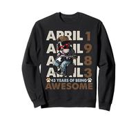 43rd Birthday Dog Lover April 1983 Vintage 43 Years Old Men Sweatshirt