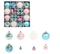 44 boules de Noël décoratives for sapin de Noël, flocons de neige peints, formes irrégulières, 3-6 cm, en plastique(H)