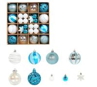 44 boules de Noël décoratives for sapin de Noël, flocons de neige peints, formes irrégulières, 3-6 cm, en plastique(I)