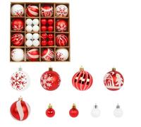 44 boules de Noël décoratives for sapin de Noël, flocons de neige peints, formes irrégulières, 3-6 cm, en plastique(A)