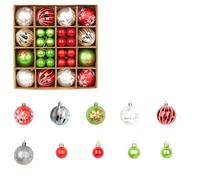 44 boules de Noël décoratives for sapin de Noël, flocons de neige peints, formes irrégulières, 3-6 cm, en plastique(F)