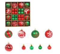 44 boules de Noël décoratives for sapin de Noël, flocons de neige peints, formes irrégulières, 3-6 cm, en plastique(C)