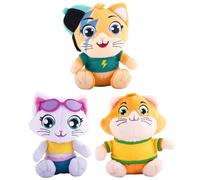 44 Cats Lot de 3 peluches brodées de qualité super douce de 12 cm - Lampo, Milady et boulette de viande