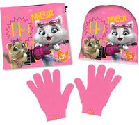 44 Cats Set d'hiver pour enfants - bonnet, écharpe et gants au design populaire