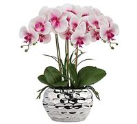 44 cm Orchidée Artificielle Phalaenopsis Fleurs artificielles comme véritable orchidée décorative Bonsaï Arrangement en Pot en céramique pour Table Salon décoration