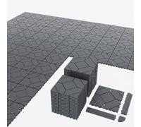44 Dalles Terrasse Clipsables 30x30cm, 12 Bordures et 4 Angles Inclus | Sans colle ni vis , Ajouré drainage rapide , Surface antidérapante , Résiste aux intempéries , Balcon, jardin, piscine