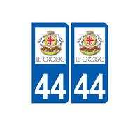44 Le Croisic logo ville autocollant plaque stickers - Angles : arrondis
