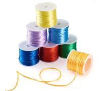 44 mètres de cordon de satin en nylon rattail de 2 mm, cordon de perles en nylon coloré pour nœuds chinois, bracelets de l'amitié, colliers, fabrication de bijoux, glands et artisanat