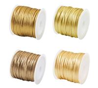 44 mètres de cordon en nylon satiné 2 mm or pour bracelets d'amitié, colliers, fabrication de bijoux, glands et artisanat - Cordon de perlage pour nœuds chinois