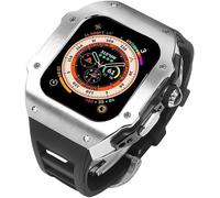 44 mm 45 mm 49 mm Luxury Luxury en acier inoxydable Carie de montre en caoutchouc Fluorine Watch Watch ， pour la série 8 7 6 SE 5 4 ， Metal Sport Band Mod Kit de remplacement Accessoire