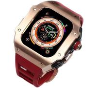 44 mm 45 mm 49 mm Luxury Luxury en acier inoxydable Carie de montre en caoutchouc Fluorine Watch Watch ， pour la série 8 7 6 SE 5 4 ， Metal Sport Band Mod Kit de remplacement Accessoire