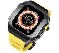 44 mm 45 mm 49 mm Luxury Luxury en acier inoxydable Carie de montre en caoutchouc Fluorine Watch Watch ， pour la série 8 7 6 SE 5 4 ， Metal Sport Band Mod Kit de remplacement Accessoire