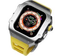 44 mm 45 mm 49 mm Luxury Luxury en acier inoxydable Carie de montre en caoutchouc Fluorine Watch Watch ， pour la série 8 7 6 SE 5 4 ， Metal Sport Band Mod Kit de remplacement Accessoire