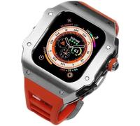 44 mm 45 mm 49 mm Luxury Luxury en acier inoxydable Carie de montre en caoutchouc Fluorine Watch Watch ， pour la série 8 7 6 SE 5 4 ， Metal Sport Band Mod Kit de remplacement Accessoire