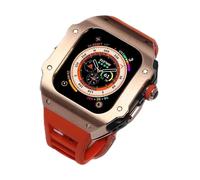 44 mm 45 mm 49 mm Luxury Luxury en acier inoxydable Carie de montre en caoutchouc Fluorine Watch Watch ， pour la série 8 7 6 SE 5 4 ， Metal Sport Band Mod Kit de remplacement Accessoire