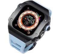 44 mm 45 mm 49 mm Luxury Luxury en acier inoxydable Carie de montre en caoutchouc Fluorine Watch Watch ， pour la série 8 7 6 SE 5 4 ， Metal Sport Band Mod Kit de remplacement Accessoire
