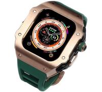 44 mm 45 mm 49 mm Luxury Luxury en acier inoxydable Carie de montre en caoutchouc Fluorine Watch Watch ， pour la série 8 7 6 SE 5 4 ， Metal Sport Band Mod Kit de remplacement Accessoire