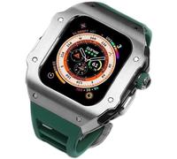 44 mm 45 mm 49 mm Luxury Luxury en acier inoxydable Carie de montre en caoutchouc Fluorine Watch Watch ， pour la série 8 7 6 SE 5 4 ， Metal Sport Band Mod Kit de remplacement Accessoire