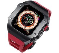 44 mm 45 mm 49 mm Luxury Luxury en acier inoxydable Carie de montre en caoutchouc Fluorine Watch Watch ， pour la série 8 7 6 SE 5 4 ， Metal Sport Band Mod Kit de remplacement Accessoire