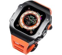 44 mm 45 mm 49 mm Luxury Luxury en acier inoxydable Carie de montre en caoutchouc Fluorine Watch Watch ， pour la série 8 7 6 SE 5 4 ， Metal Sport Band Mod Kit de remplacement Accessoire