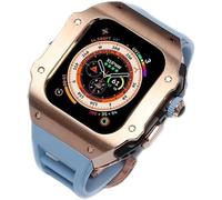 44 mm 45 mm 49 mm Luxury Luxury en acier inoxydable Carie de montre en caoutchouc Fluorine Watch Watch ， pour la série 8 7 6 SE 5 4 ， Metal Sport Band Mod Kit de remplacement Accessoire