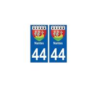 44 Nantes blason autocollant plaque stickers ville - Angles : droits
