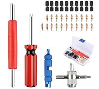 44 Pcs Demonte Obus Valve et Valve Pneu Voiture Kit, Outil de Reparation Pneu Voiture pour Auto Moto Velo Demonte Pneu Voiture avec Valve Tubeless Compatible avec pour Michelin