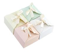 44 Pièces Boîte Cadeau, Boîte ondulée avec Ruban, Petite Boîte en Papier Carrée pour Cadeau Bricolage, Mariage, Fête, Boîte Anniversaire, Pâtisserie (Multicolore)