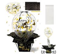 44 pièces Boîte cadeau surprise DIY avec ballons, emballage sur le thème de l'anniversaire, cordons pour ballons, cadeaux d'argent pour l'anniversaire, convient à votre famille, vos enfants, vos amis